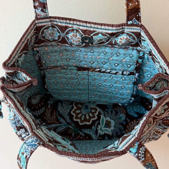 Vera Bradley Retired Java Blue Medium Tie Tote - Picture 3 of 5
